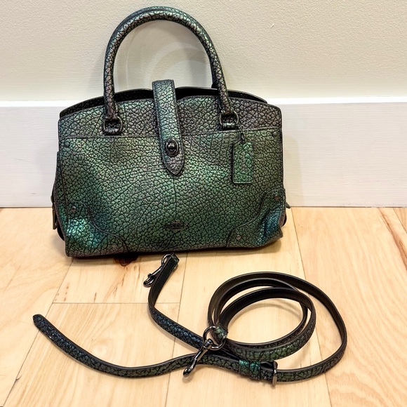 Coach Green Hologram Leather Mercer Satchel 24 - Picture 8 of 10